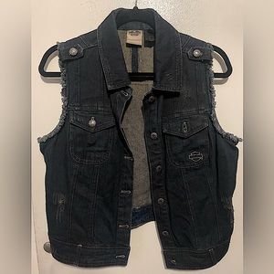 Harley-Davidson dark jean vest